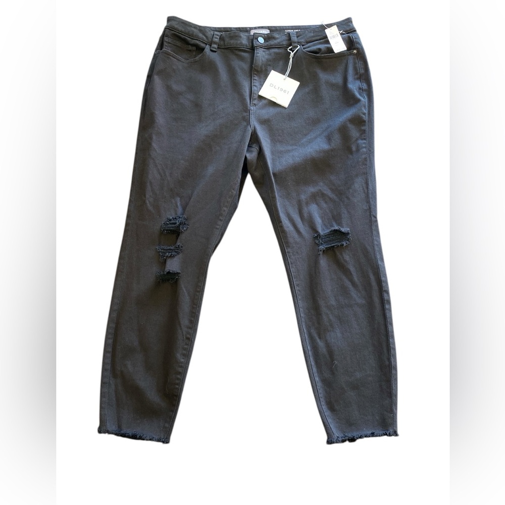 DL1961 Anthropologie+ Black High-Rise Skinny AnkleJeans
